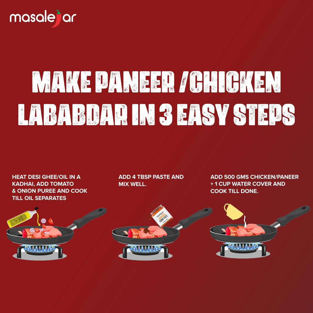 Masalejar Lababdar Curry Paste | Ready to Cook Spice Mix | Just Mix & Cook | Paneer Masala | Chicken Masala | Pack of 1X100 Gram