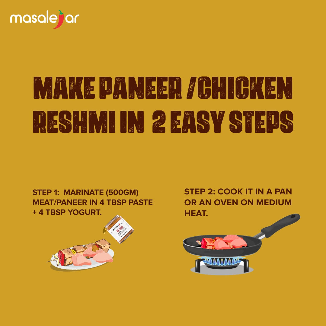 Masalejar Reshmi Marinade | Ready to Cook Spice Mix | Just Mix & Cook | Paneer Masala | Chicken Masala | Chicken Malai Tikka (Pack of 1 X 200 Gram)