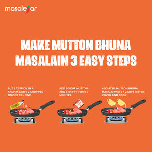 Masalejar Mutton Bhuna Masala 100gm | Ready to cook spice mix | Meat Masala | Bhuna Mutton Masala | Just Mix & Cook | No MSG | (Pack of 1X100gm)