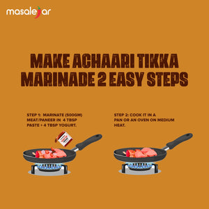 Masalejar Achaari Tikka Marinade 200gm | Ready to cook spice mix | Chicken Masala | Achaari Tikka | Just Mix & Cook | No MSG | (Pack of 1X200gm)