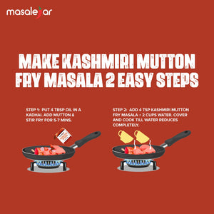 Masalejar Kashmiri Mutton Fry Masala 100 GM | Ready to cook spice mix | Meat Masala | Kashmiri Mutton | Just Mix & Cook | No MSG | (Pack of 1X100 GM)