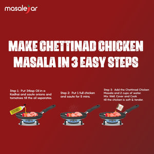 Masalejar Ready to Cook Chettinad Chicken Masala Spice Mix 100gm Serves 3-4 | Curry Masala Paste Just Mix & Cook | No added Preservatives (Pack of 1)