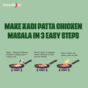Masalejar Kadi Patta Chicken Masala | Ready to Cook Spice Mix | Chicken Masala | Kadi Patta | Just Mix & Cook | No MSG | (Pack of 1X100gm)