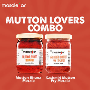 Masalejar Mutton Lovers Combo | Mutton Bhuna Masala + Kashmiri Mutton Fry Masala | Ready to Cook Spice Mix | Just Mix & Cook | No MSG | Pack of 2X100gm